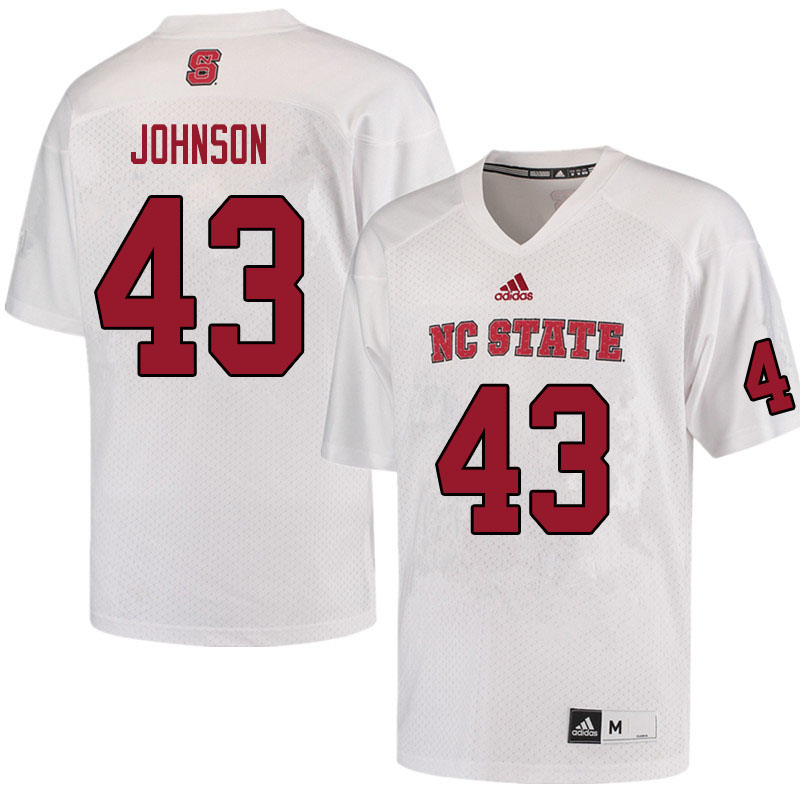 Men #43 Colby Johnson NC State Wolfpack College Football Jerseys Sale-White - Click Image to Close